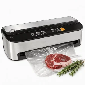 80kPa Automatic Vacuum Sealer Machine for Dry Moist Food Vacuum Bag Storage Built Cutter Kitchen Vacuum Food Sealer