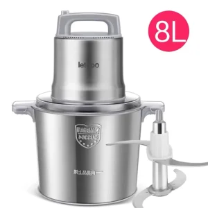 8L (10L 12L) 1200W Food Processor Slicer Stainless Steel Capacity Electric Chopper Meat Grinder Mincer
