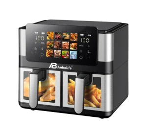 8L Air Fryer Oven 2 Basket Dual Zone Air Fryer Electric Digital Dual Air Fryer 2 In 1 Big Basket with Divider
