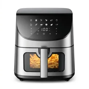 8L Deep Chips Fryer Nonstick with Timing Visible Window 12 Menu Smart Digital Electric Air Fryer Oven TFT Optional