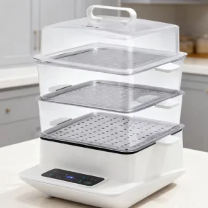 8L Electric Steam Cook Combo Pot 3-Layer Food-Grade Liner Anti-Dry Burning Digital Control High Efficiency Energy Class