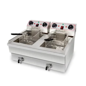 8L+8L Potato Chips Frying Machine Restaurant Commercial 2 Tank 2 Basket Electric Deep Fryer