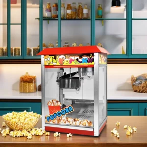 8oz Single Pot Industrial Popcorn Maker Non Stick Snack Equipment for Small Businesses for Cinemas and Bakeries