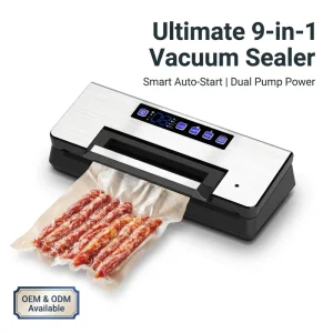 9 in 1 Automatic Food Vacuum Sealer Machine Dual Pump Commercial Vacuum Sealer with Built in Cutter Commercial Home Use