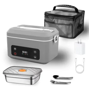 9000mAh Battery Cordless Heating Lunch Box 1.5L 304 Stainless Steel Electric Food Warmer Portable for Truck Car Office Work