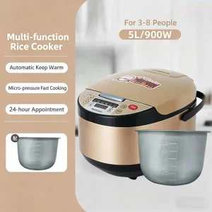 900W Smart Electric Multi Rice Cooker Automatic Keep Warm Micro-pressure Fast Cooking 5L Large Capacity Hotel Household Use
