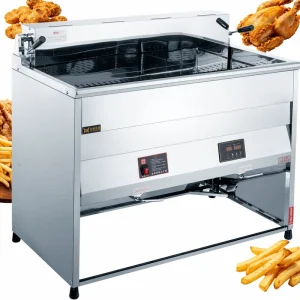 90L Electric Commercial Grade Stainless Steel Vertical Single Cylinder Digital Thermostat Deep Fryer