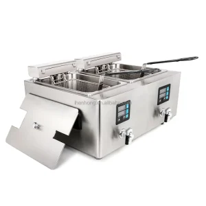 9L*2 Dual Tanks Commercial Fast Heating Big Size Electric Deep Fryer Intelligent Timed Adjustable for Chicken Steak Fries Brand