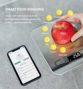 ABS Digital Kitchen Scale 5kg Stainless Steel Nutrition Portable Food Weighing Scale
