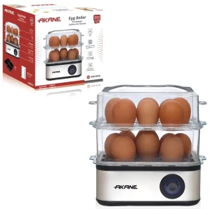 AKANE 500W Egg Boiler Caldera De Huevos with Two Layer Design One Button Operation and Overheat Protection