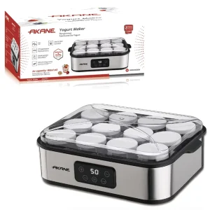 AKANE A.82771 25W Yogurt Maker Fabricante De Yogurt with 12 Glass Cups 180ml Each Easy Clean Energy Saving Design