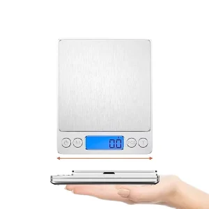 Accurate Color Digital Electronic Stainless Steel Kitchen Scales Battery Powered LED Display 5kg Capacity Lid Household Weight