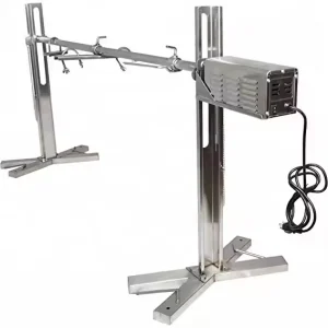 Adjustable Height 30W Motor Electric Rotisserie Grill Kit with Stainless Steel Tripod Pig Spit Stand Charcoal BBQ Accessory