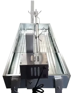 Adjustable Length Charcoal BBQ Grill Extendable Large Stainless Steel Spit Rotisserie