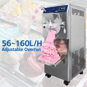 Adjustable Overrun 160L/H Gelato Maker Italian Batch Freezer 220V Hard Ice Cream Making Machine Commercial