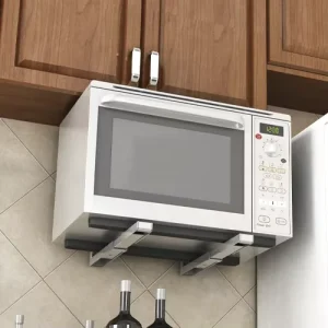 Adjustable Steel Microwave Oven Wall Mount Bracket Easy Fixed Kitchen Rack Shelf Stand for Oven Support Frame