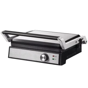 Adjustable Temperature Panini Press Grill Fully Open Electric Griddle for Household Breakfast Cooking