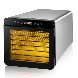 Adjustable Thermostat Large Professional Food Vegetable Fruit Meat Food Dehydrator with 7 Chrome Trays