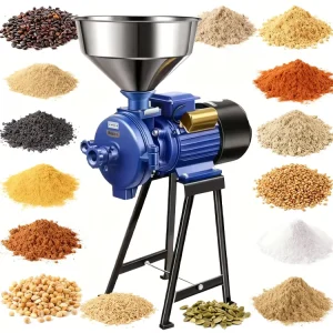 Adjustable Thickness Commercial Electric Corn Grinding Mill Motor 220V 3500W High Capacity 60kg/h for Seasoning Shop Dry Wet