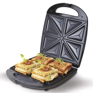 Aifa Hot Selling Stainless Steel New Design Healthy Electric 4 Slices Large Sandwich Maker