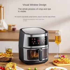 Air Fryer 8 Liters Big Capacity Oil Free Smart Air Fryer Oven Glass Air Fryer