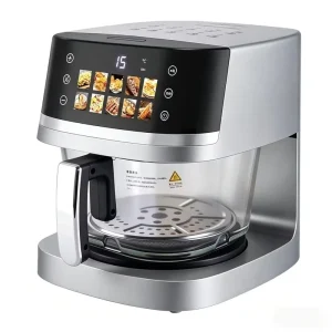 Air Fryer Household Large Capacity Smart Color Screen Touch Control Panoramic Visual Electric Oven Plastic