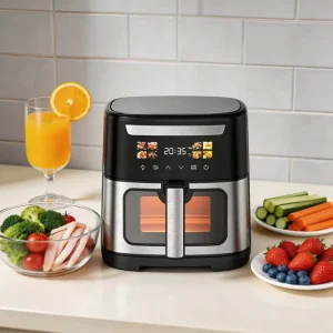 Air Fryer Household New Stainless Steel Large Capacity Fryer Oven with Touch Control