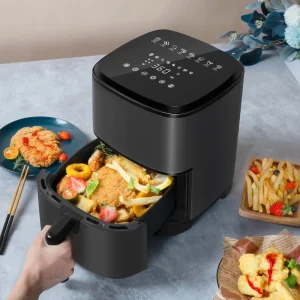 Air Fryer Oven 4 Qt Space saving Low noise Nonstick and Dishwasher Safe Basket 8 In App Recipes