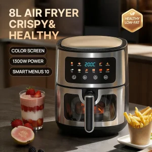 Air Fryer Oven 8L Large Capacity Digital Smart Air Fryer for Home and Commercial Use Multi function