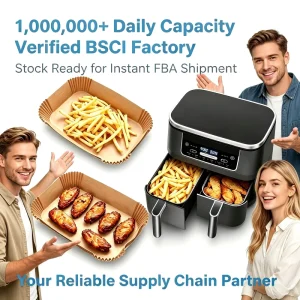 Air Fryer Rectangle Paper Perfect Fit for Ninja DZ201/DZ401 FDA & FSC Certified Heat Resistant 428°F 125PCS
