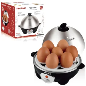 Akane 360W Egg Boiler A.80072 Caldera De Huevos With 7 Eggs Capacity Stainless Steel Lid And One Button Control