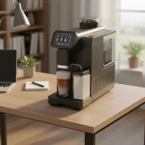 All in One Automatic Espresso Coffee Machine with Built in Grinder and Milk Frother for Home Use