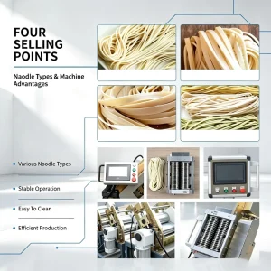 All in one Automatic Electric Noodle Maker Commercial Pasta Machine with Motor High Capacity for Fresh Instant Vegetable Noodles