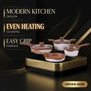 Aluminum Cookware Milk Pan Non-Stick Interior Gas Induction Compatible Oven/Microwave/Dishwasher Safe