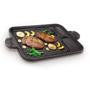 Aluminum Square with Bakelite Bbq Grills Tools Set Teppanyaki Grill Plate for Gas Stove Induction