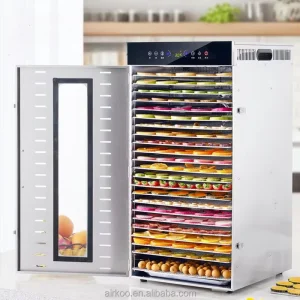 Arikoo 24-Tray Electric Touchscreen Food Dehydrator 2100W High Efficiency Big Capacity for Commercial Use Fruit & Vegetable