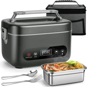 Auto Temperature Control Lunch Box USB Rechargeable Portable Food Warmer 1.2L Cordless Electric Lunch Box