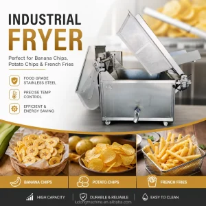 Automatic 100kg 200kg 300kg Potato Chips French Fries Banana Chips Chicken Products Deep Fryer