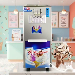 Automatic 3 Flavor 304 Stainless Steel Ice Cream Maker Ice Cream Machine Easy to Operate for Restaurants and Food Shops