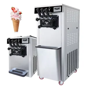 Automatic 3 Flavor Soft Ice Cream Maker Machine Electric Yogurt Ice Cream Vending Machine