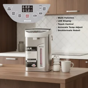 Automatic 5 Temperature Keep Warm Electric Hot Water Boiler 5L Capacity 800W Stainless Steel Household LED Display Touch Control
