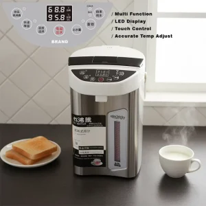 Automatic 5 Temperature Keep Warm Electric Hot Water Boiler 5L Capacity 800W StainlessSteel Household LED Display Touch Control