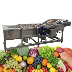 Automatic Bubble Washing Machine for Fruits Vegetables Key Engine Motor Pump for Restaurant Vegetable Processing Plant