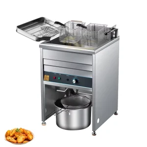Automatic Commercial Gas Electric Deep Fryer with Oil Filter for Chicken Potato Chips Restaurant Industrial Use