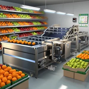 Automatic Continuous Vegetable Fruit Washer for Apples Carrots Potatoes Industrial Food Processing Plant Motor Engine Core