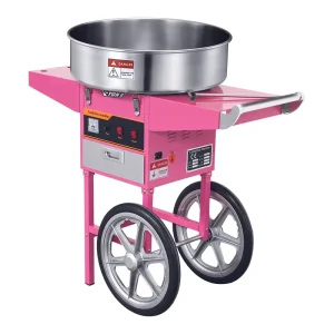 Automatic Cotton Candy Machine Trolley Cart with Stable Base High Productivity Sugar Based Commercial Use