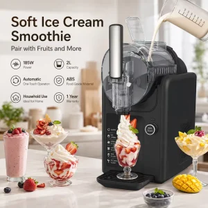 Automatic Countertop Slush Machine Soft Ice Cream Maker for Smoothies Frozen Coffee Juice Milkshakes Cocktails and Home Desserts