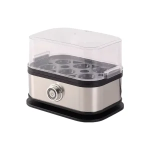 Automatic Electric Egg Cooker Household Use 6 Eggs 200W 1L Stainless Steel PTC Temp Control Anti Dry Burning A CLASS