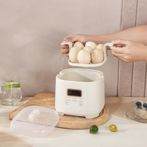 Automatic Electric Egg Cooker Multi-Functional Stainless Steel Double Layer Compact Size for Dormitories Apartments Offices