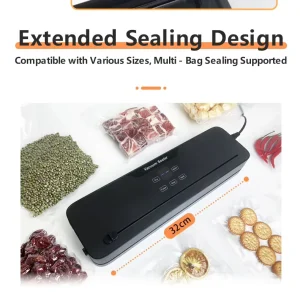 Automatic Electric Food Vacuum Sealer Machine QH 5251 65kPa High Pressure 32cm Sealing Width Air Sealing Device for Home Kitchen